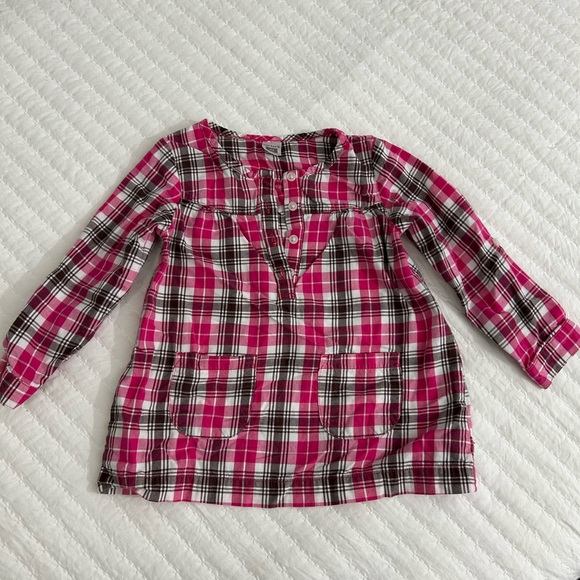 Carter's Pink and White Plaid Toddler Shirt - Picture 1 of 5